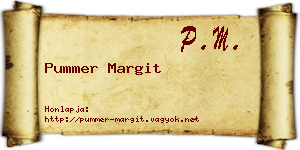 Pummer Margit névjegykártya